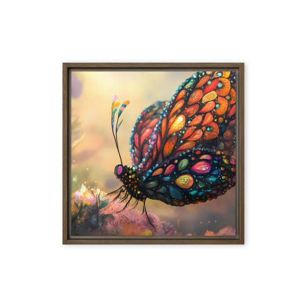 Whispers of a Colorful Dream | Canvas with Brown Frame | 16″×16″