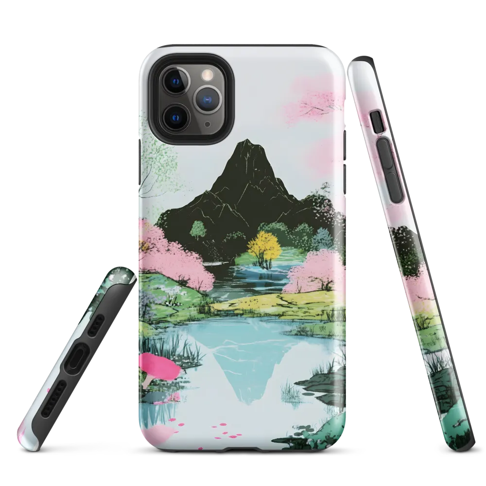 Tranquil Reflections: A Serene Landscape | Phone Case |  11 Pro Max | Tough Case | Glossy