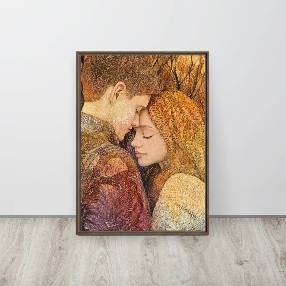 Embrace of Autumn | Canvas with Brown Frame | 20″×28″