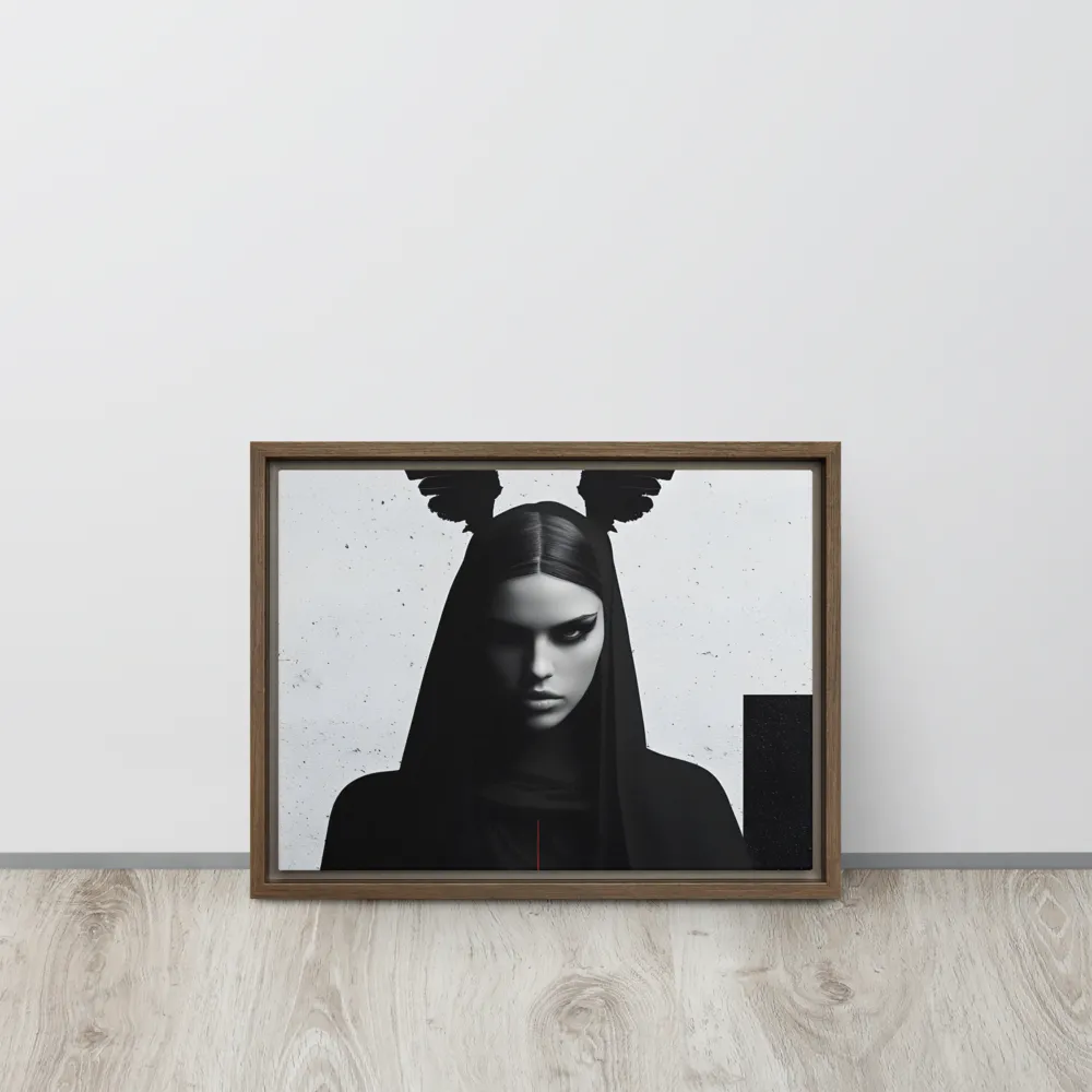 Whispers of Darkness | Canvas with Brown Frame | 12″×16″