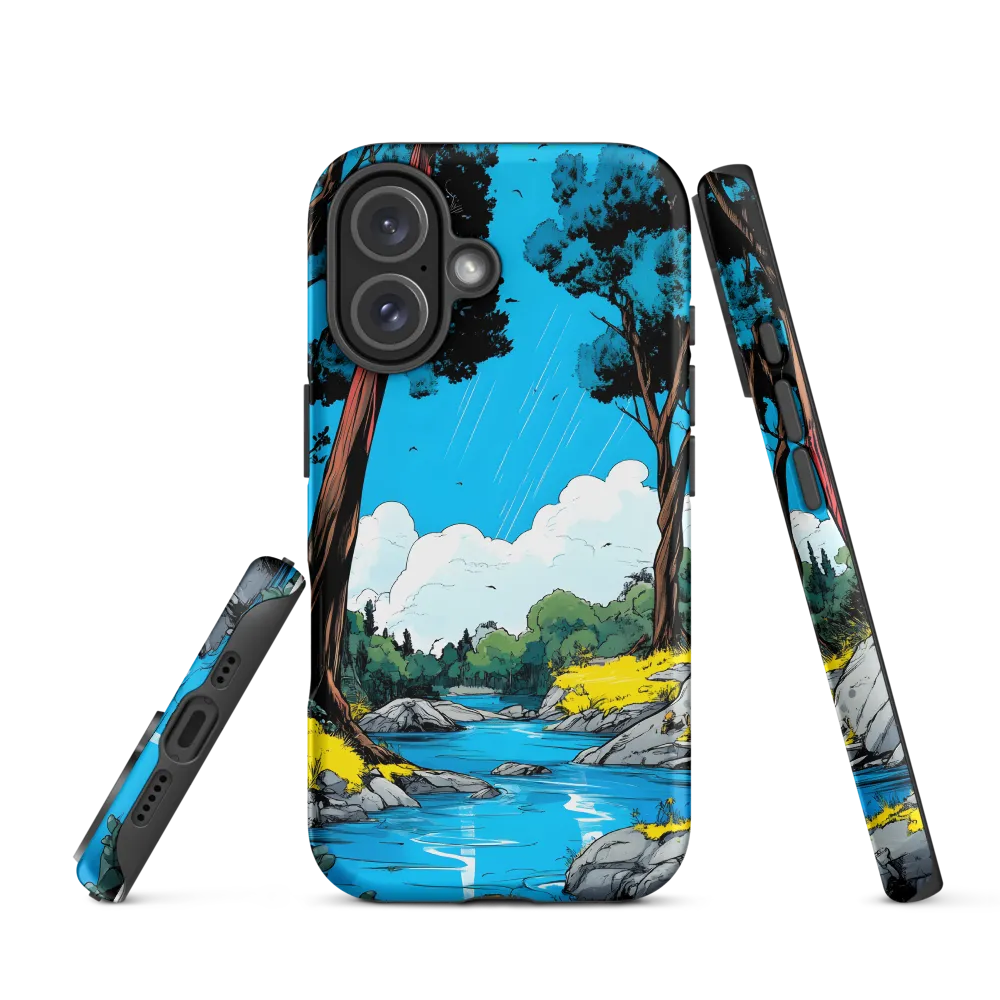 Tranquil River in a Comic Landscape | Phone Case