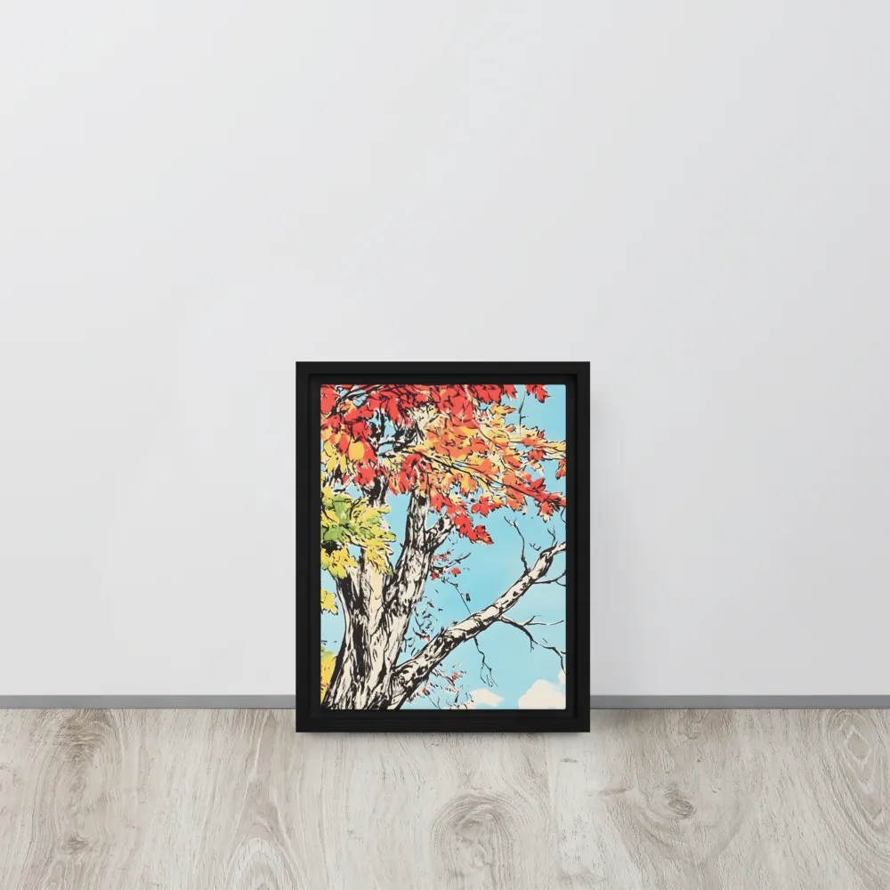 Autumn's Embrace | Canvas with White Frame | 9″×12″