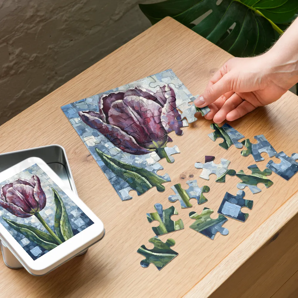 Impasto Tulip 
 Jigsaw Puzzle in Tin Box