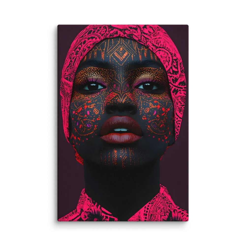 Neon Adornments: A Portrait of Cultural Expression | Art Print