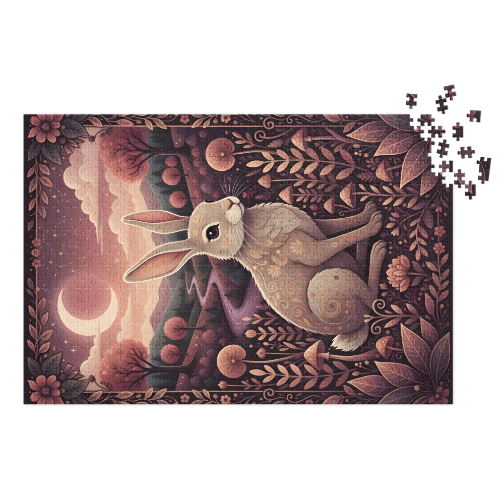 Enchanted Lunar Rabbit 
 Jigsaw Puzzle in Tin Box