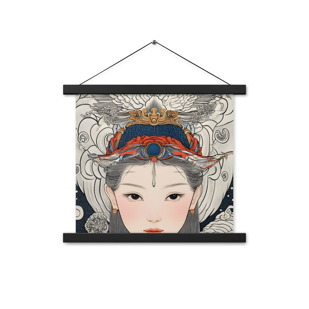 Serenity in Myth: A Traditional Portrait | Poster With Black Wood Hanger | 14″×14″