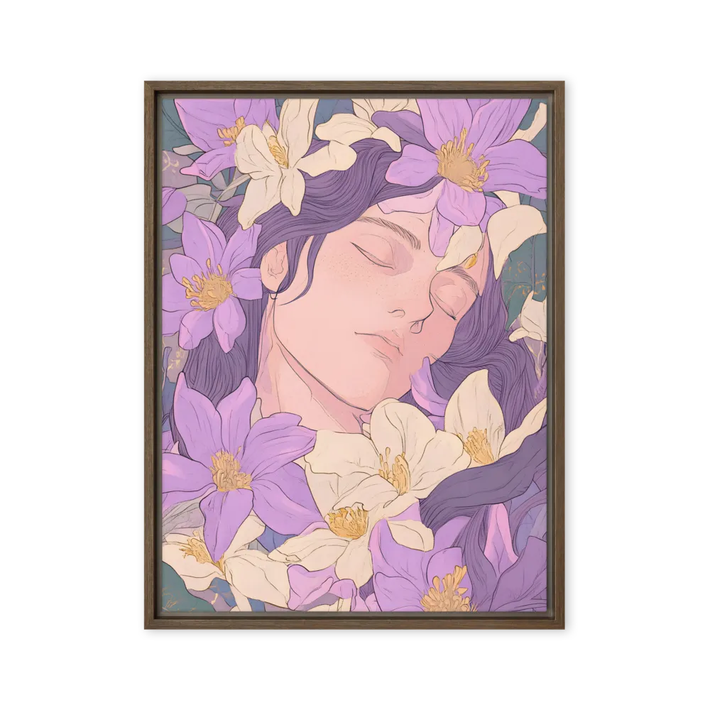 Harmony in Bloom | Canvas with Brown Frame | 24″×32″