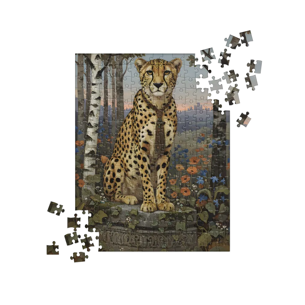 Cheetah on a Pedestal 
 Jigsaw Puzzle