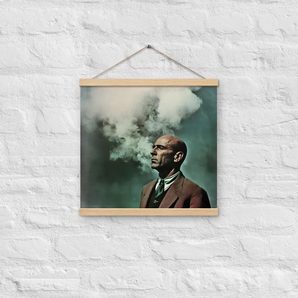 Clouded Thoughts | Poster With Oak Wood Hanger | 16″×16″