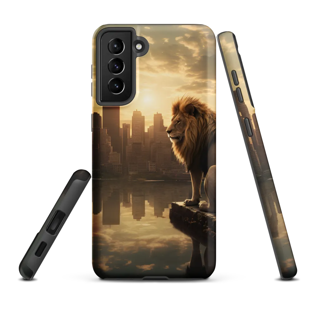 The Lion's Gaze Over the Urban Symphony