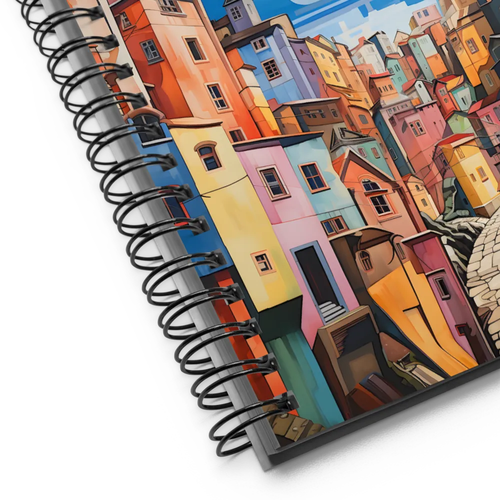 Whimsical Heights: A Vibrant Cityscape | Spiral Notebook