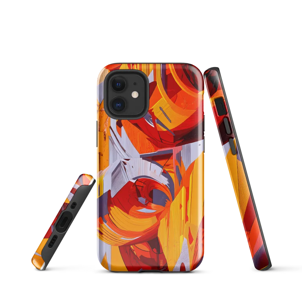 Dynamic Geometric Harmony | Phone Case |  12 mini | Tough Case | Glossy