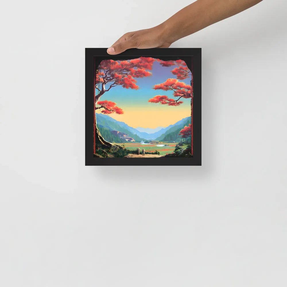 Crimson Pine Valley 
 Poster with Black Frame | 10″x 10″