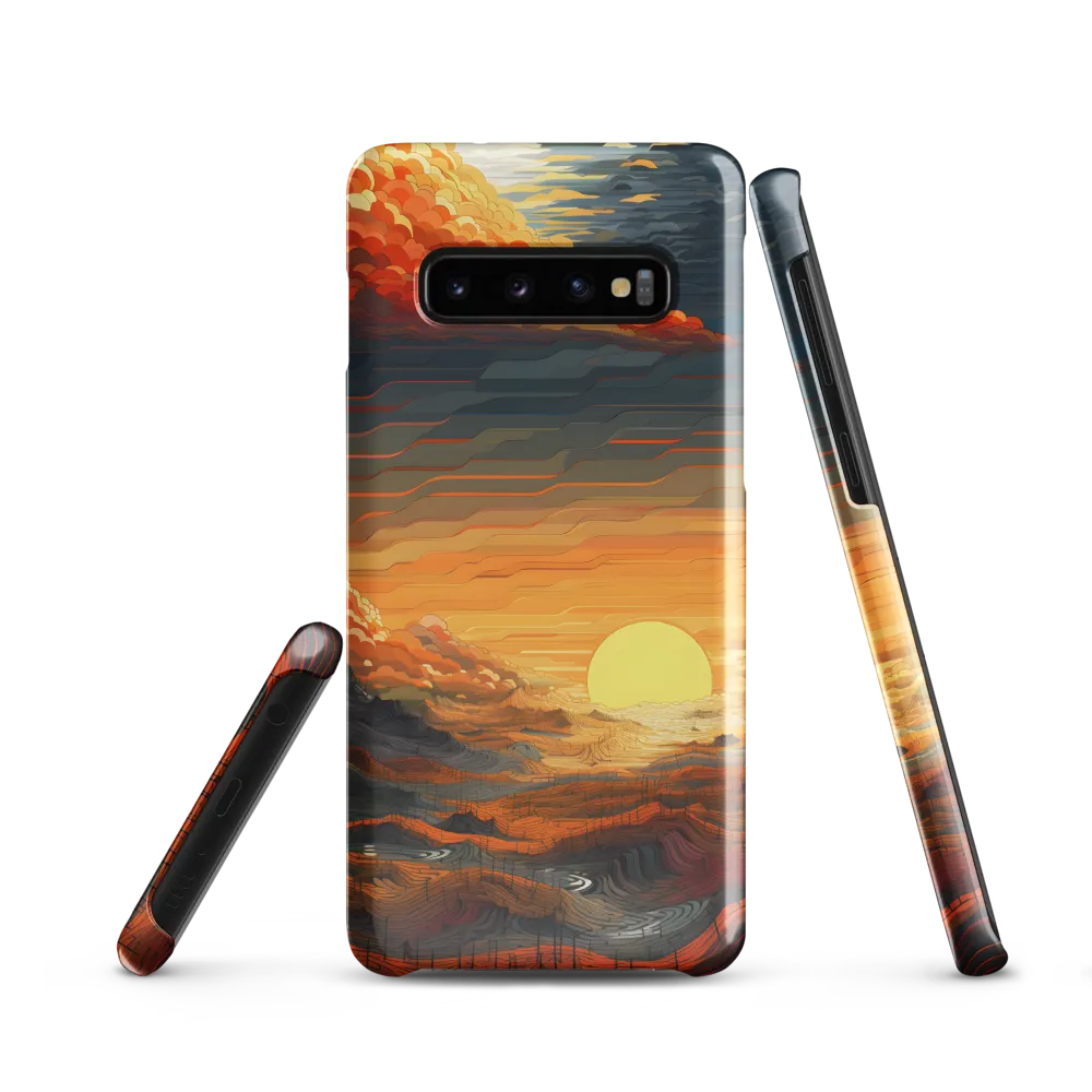Ethereal Sunset: A Serene Landscape in Flowing Forms