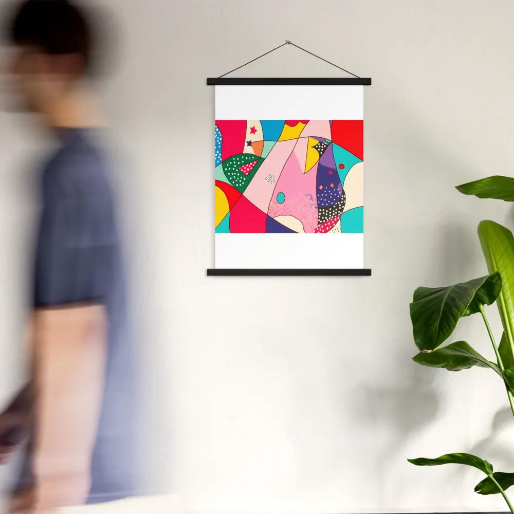 Playful Geometry in Color | Poster With Black Wood Hanger | 18″×24″
