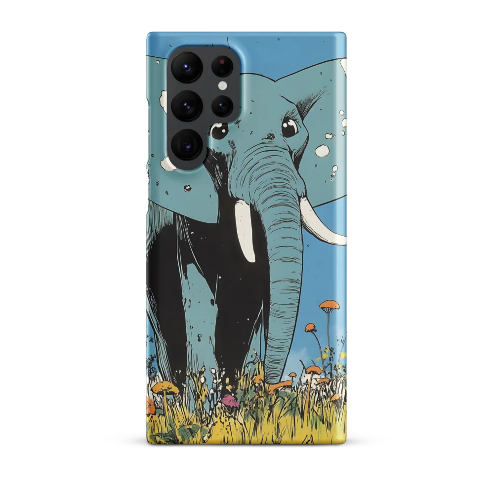 Whimsical Blue Elephant in Bloom