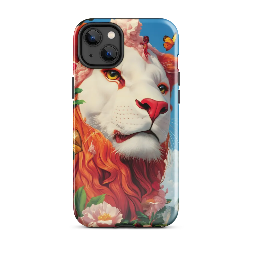 Majestic Lion Amidst Floral Splendor