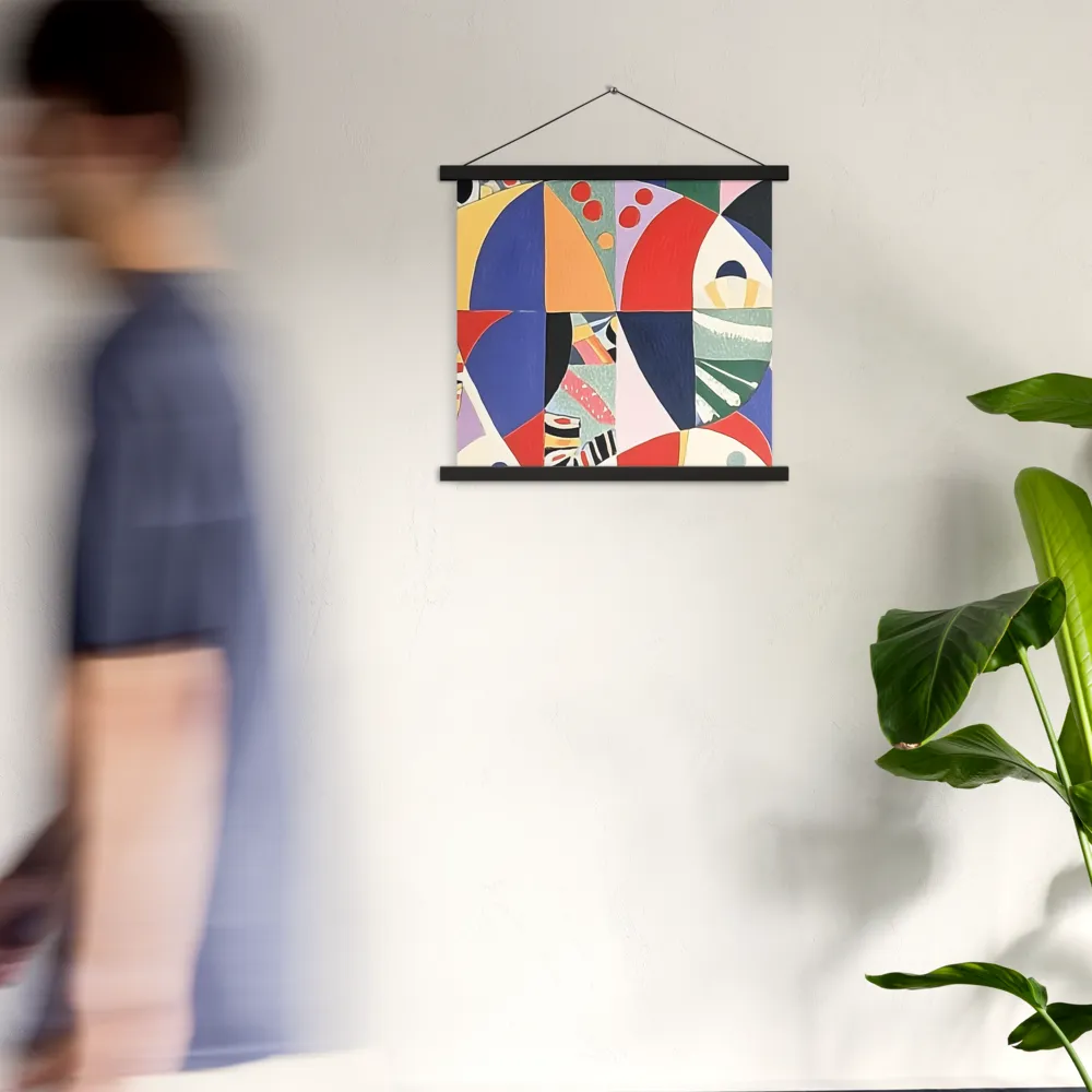 Dynamic Mosaic Symmetry | Poster With Black Wood Hanger | 18″×18″