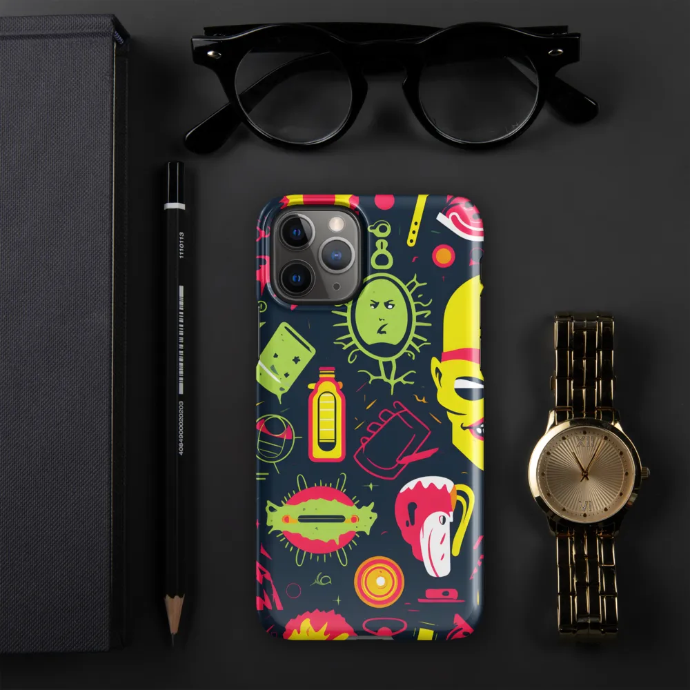 Neon Revelry: A Quirky Exploration of Modern Pop Art | Phone Case |  11 Pro | Snap Case | Glossy