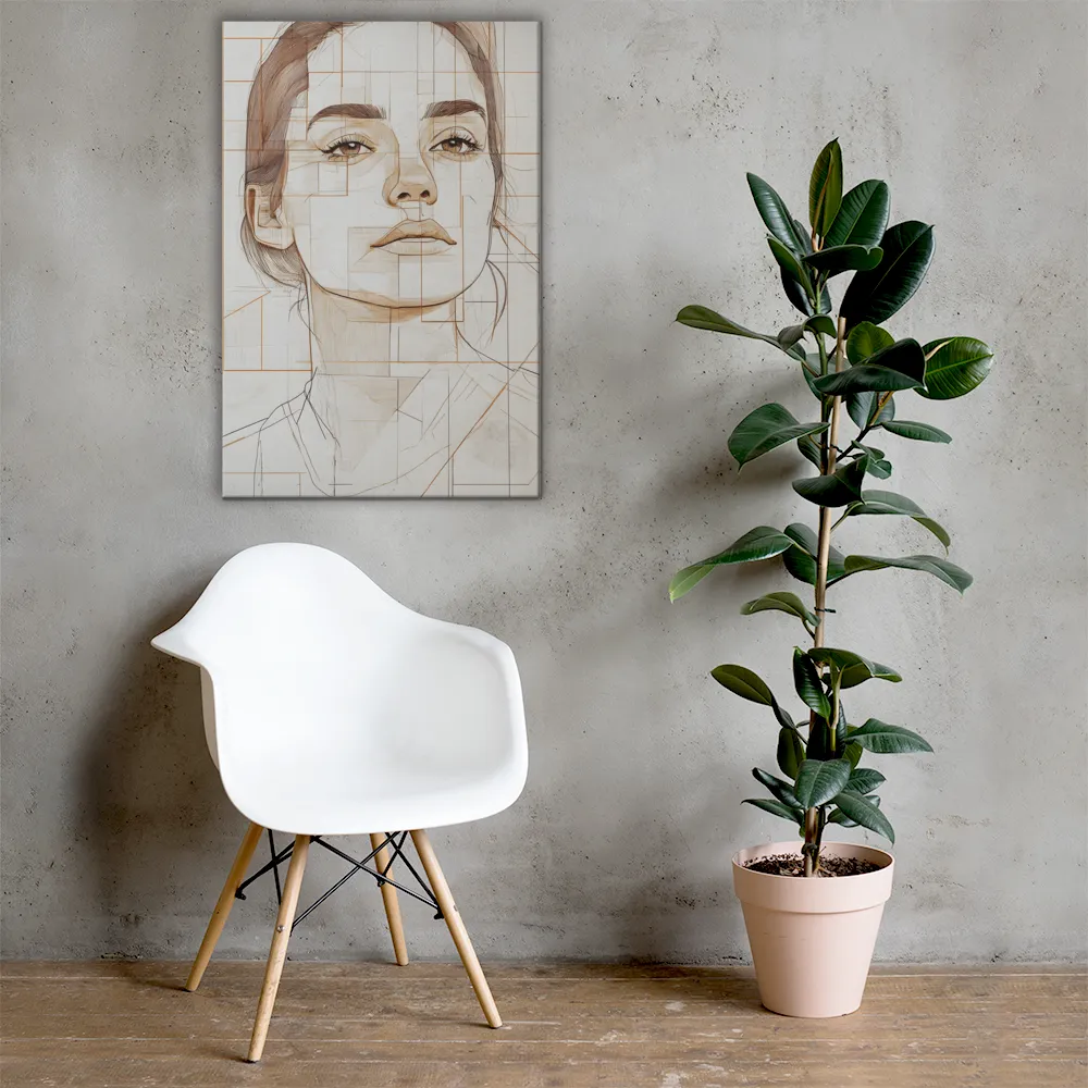 Geometric Serenity: A Minimalist Portrait