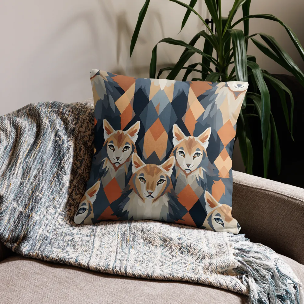 Elegance in Geometry: The Foxes | Pillow | 22″×22″