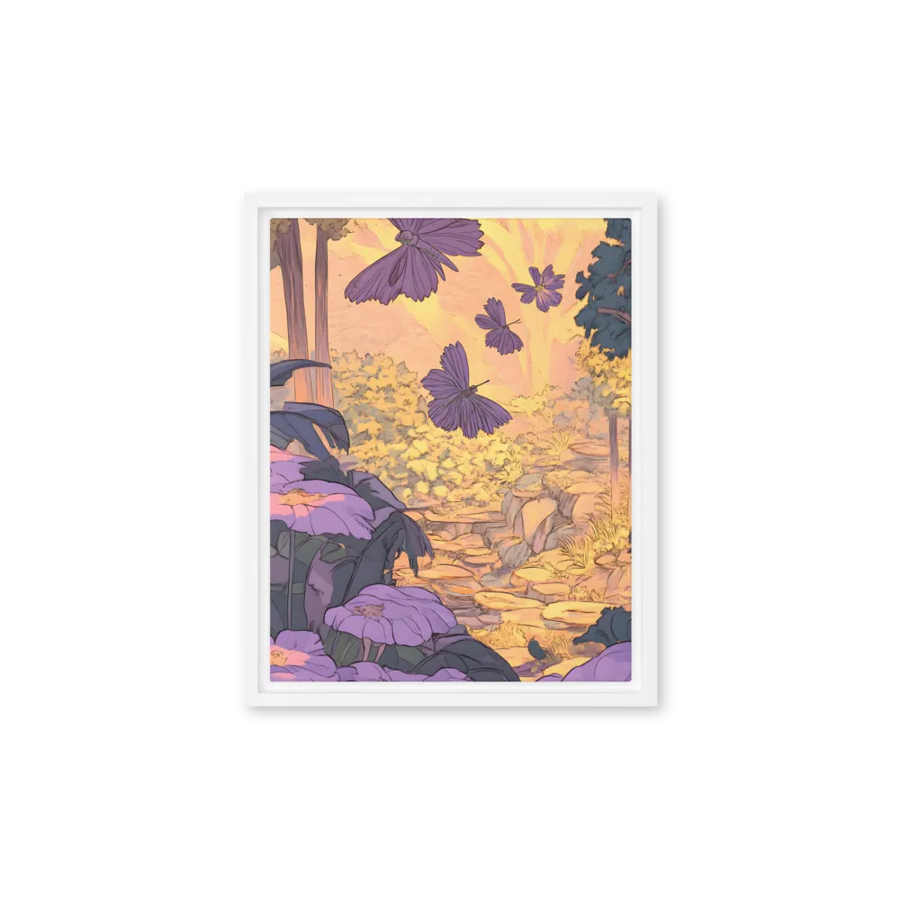 A Serene Dance of Butterflies | Canvas with White Frame | 11″×14″
