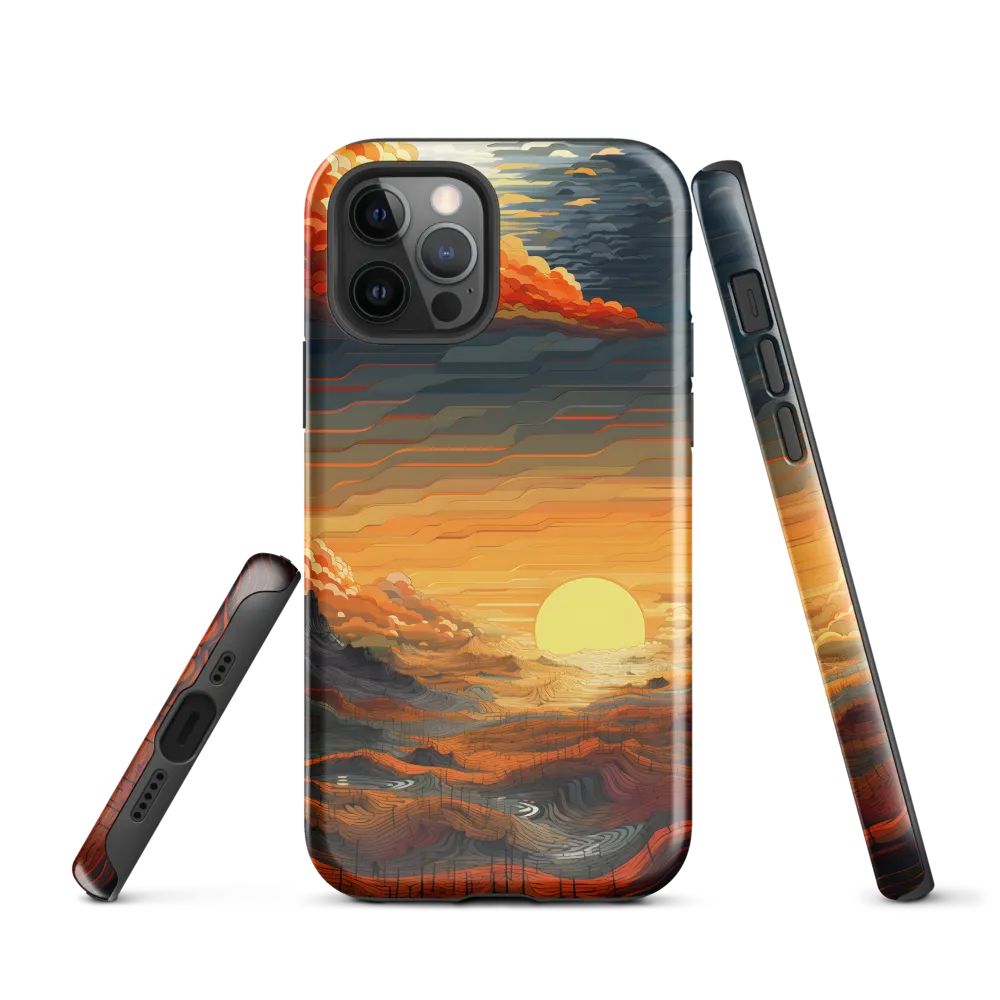 Ethereal Sunset: A Serene Landscape in Flowing Forms