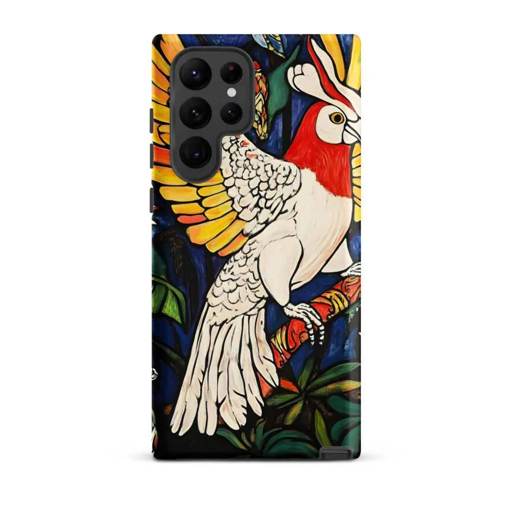 Cockatoo on a Patterned Branch
