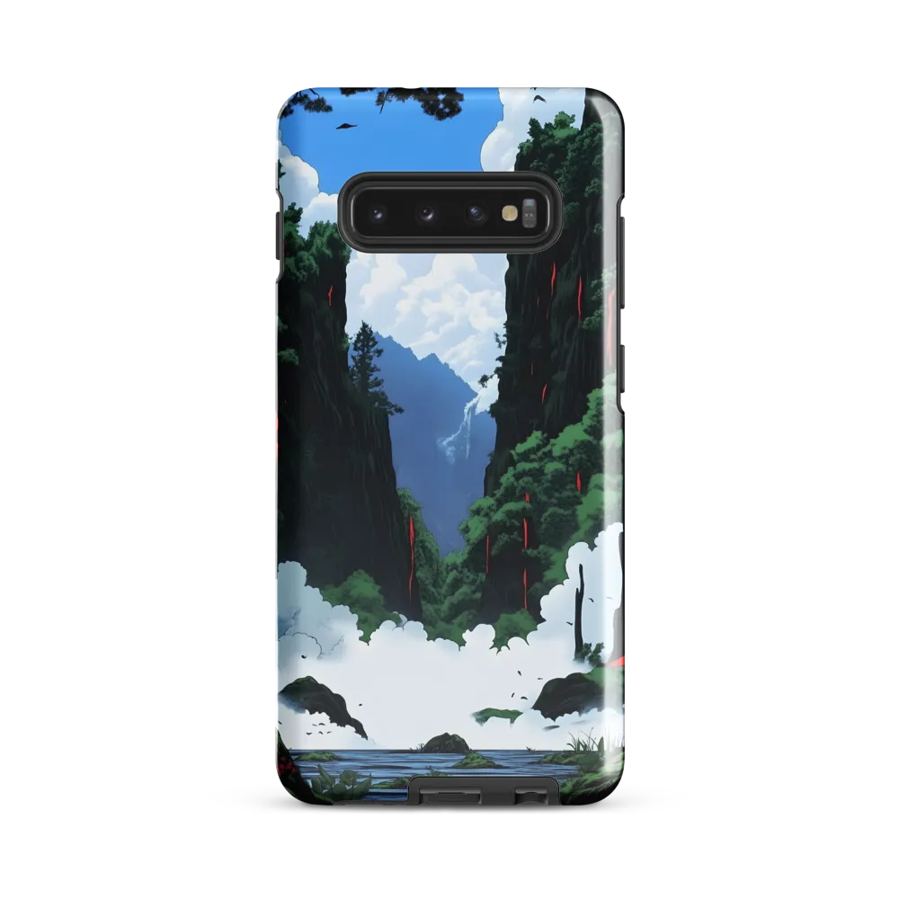 Ethereal Cascade: A Journey Through Verdant Realms | Phone Case |  S10 Plus | Tough Case | Glossy