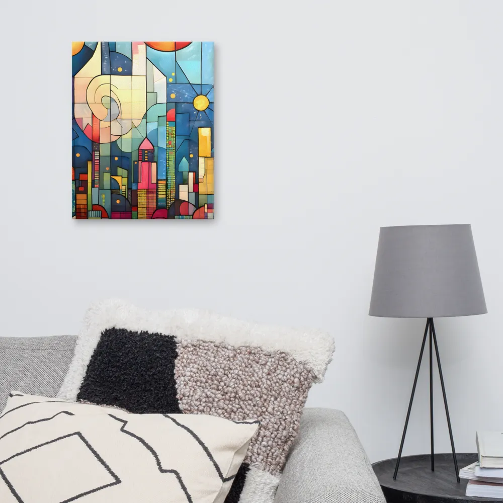 Geometric Harmony: A Vibrant Cityscape