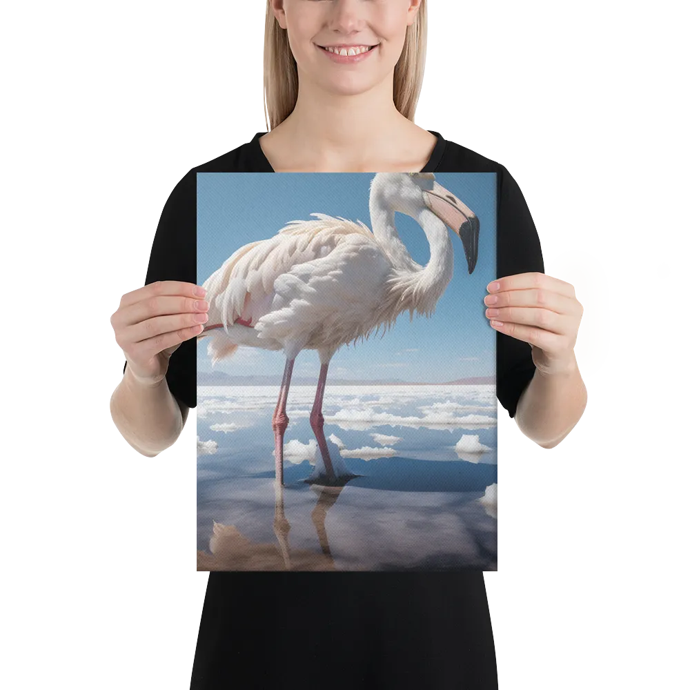 Graceful Solitude of a Flamingo | Canvas | 12″×16″
