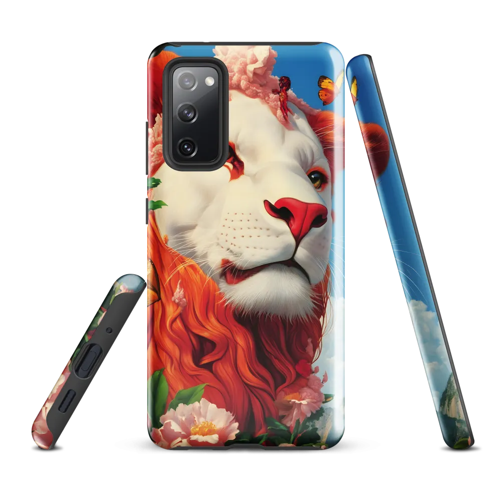 Majestic Lion Amidst Floral Splendor