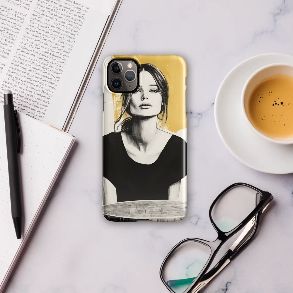 Golden Serenity: A Minimalist Portrait | Phone Case |  11 Pro Max | Snap Case | Glossy