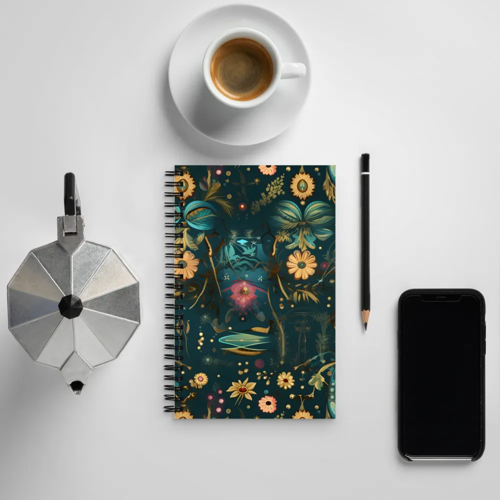 Whimsy in Flora: An Art Nouveau Journey | Spiral Notebook