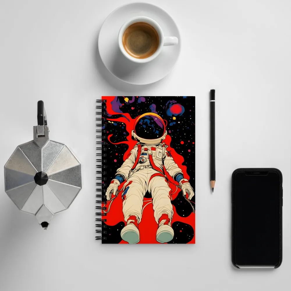 Astronaut in Cosmic Reverie | Spiral Notebook