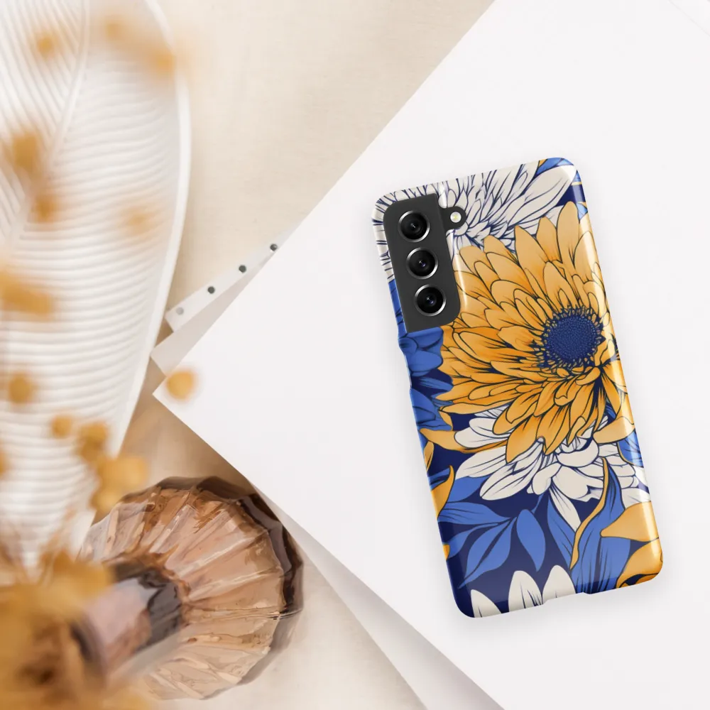 Floral Harmony in Blue and Yellow