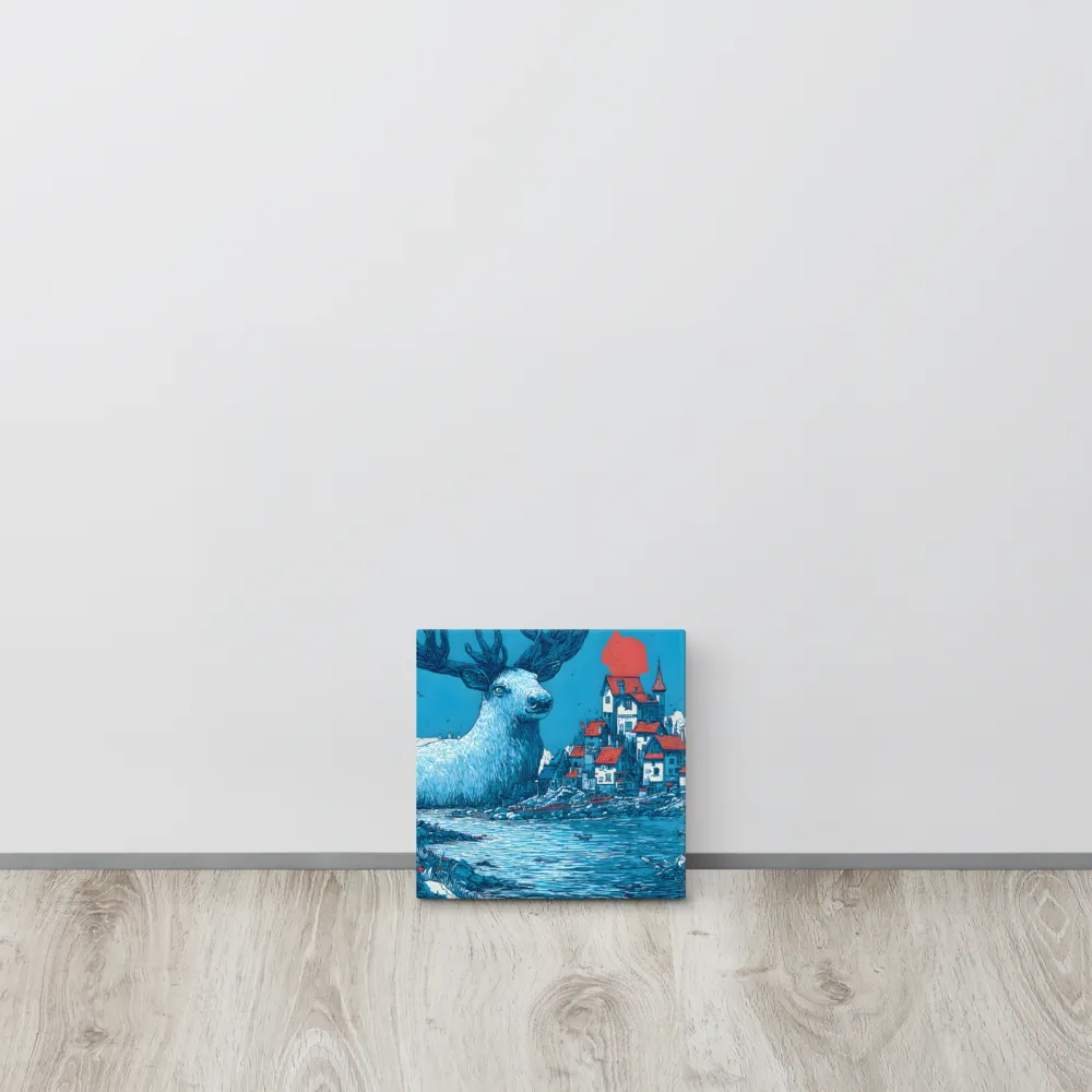 Azure Stag Harbor 
 Canvas | 8″x 8″