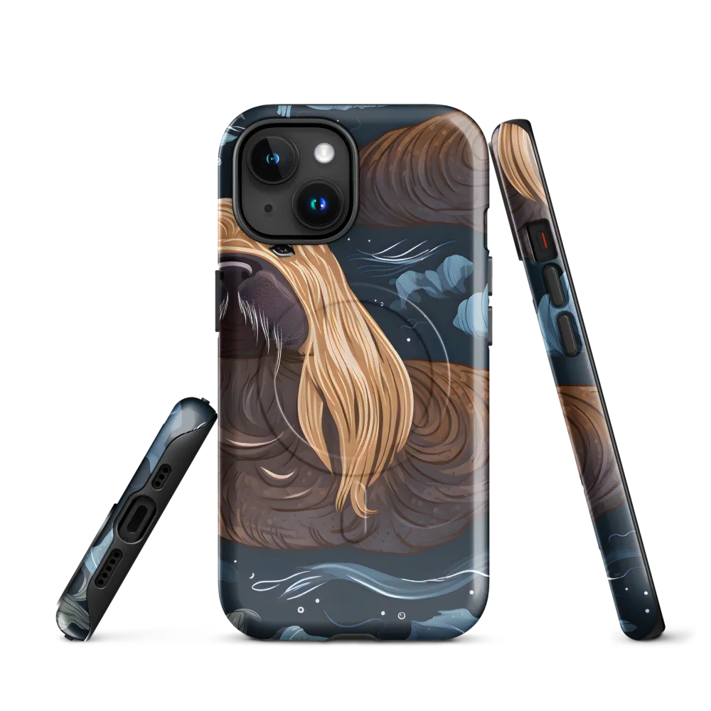 Whimsical Walruses in Deep Blue