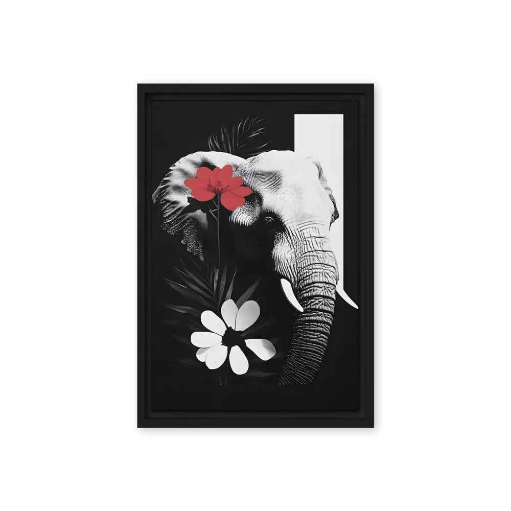 Elephant Harmony | Canvas with Black Frame | 12″×18″