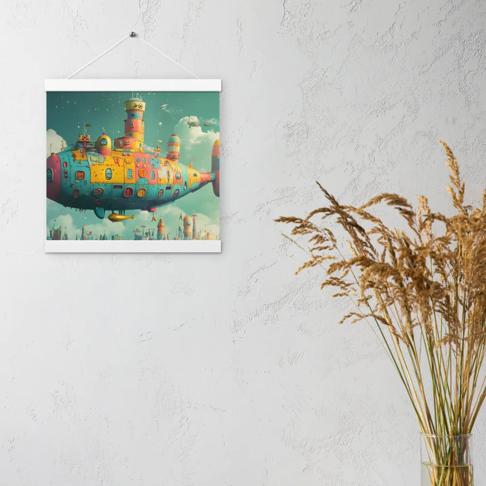 Submerged Dreams: A Whimsical Voyage | Poster With White Wood Hanger | 12″×12″