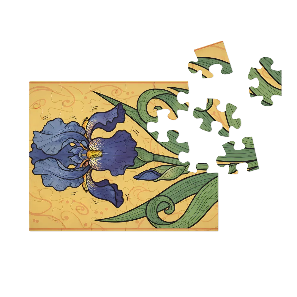 Art Nouveau Iris 
 Jigsaw Puzzle in Tin Box
