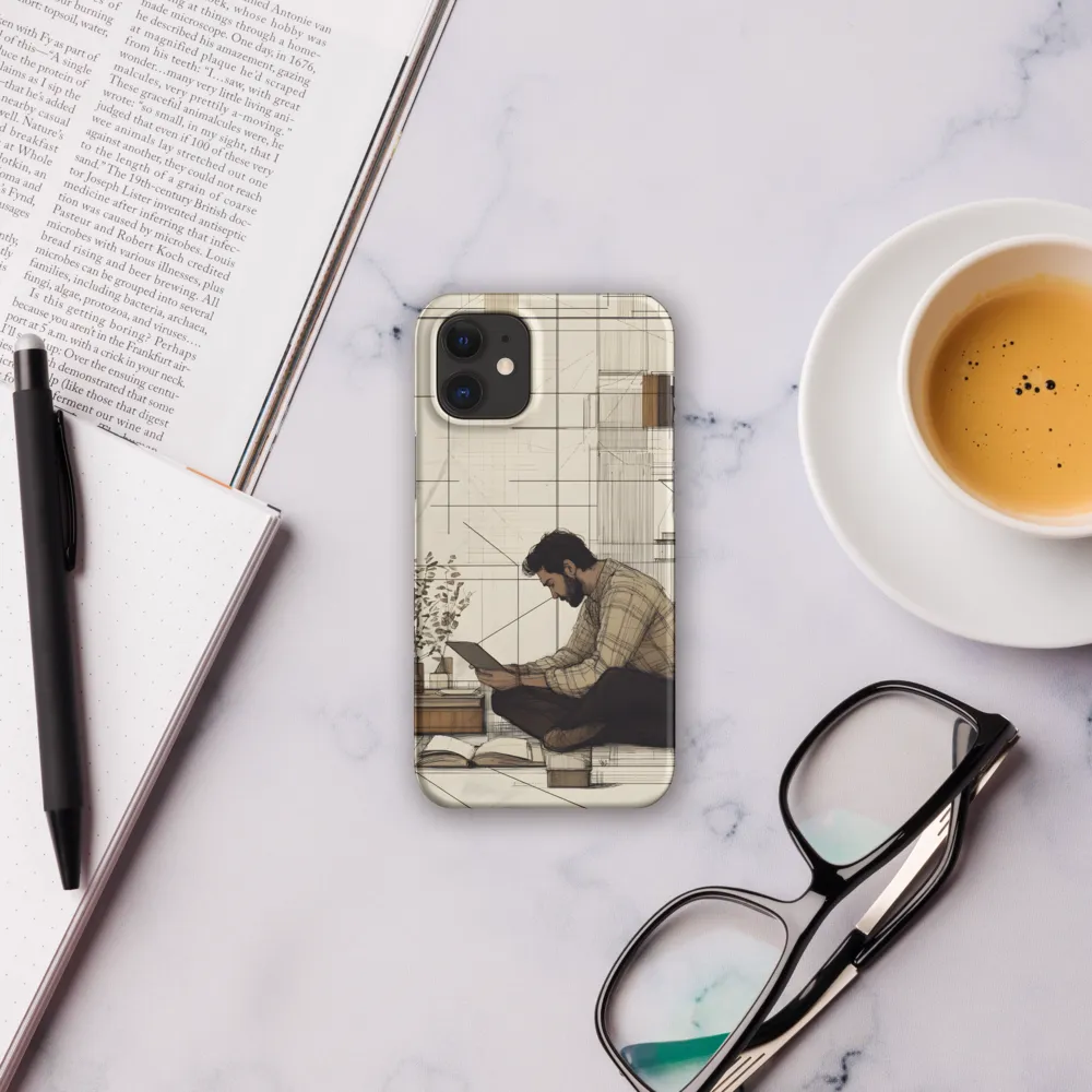 Quiet Reflections in Line | Phone Case |  12 Mini | Snap Case | Matte