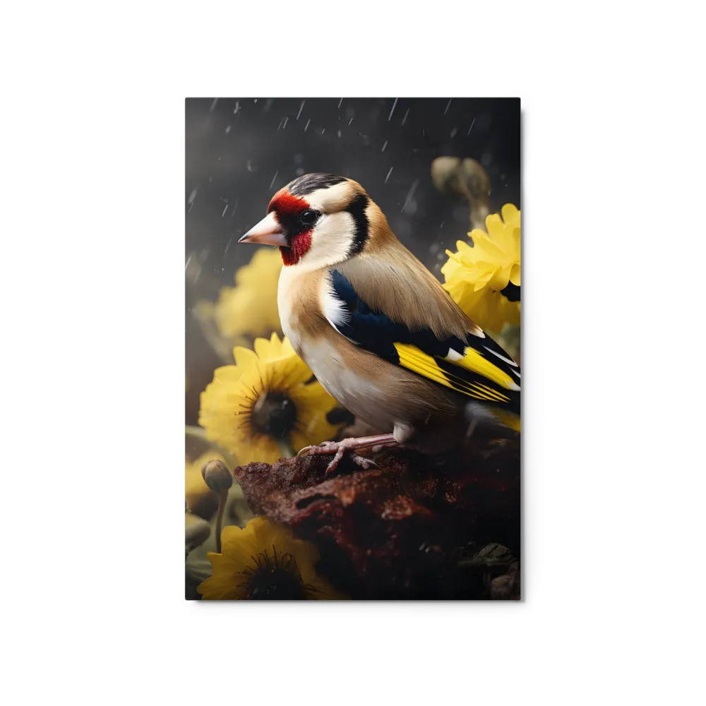 Harmony in Nature: A Goldfinch Amidst Blooms
