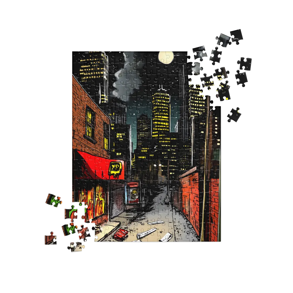 Nocturnal Cityscape: The Hidden Alley | Jigsaw Puzzle | 252 pieces