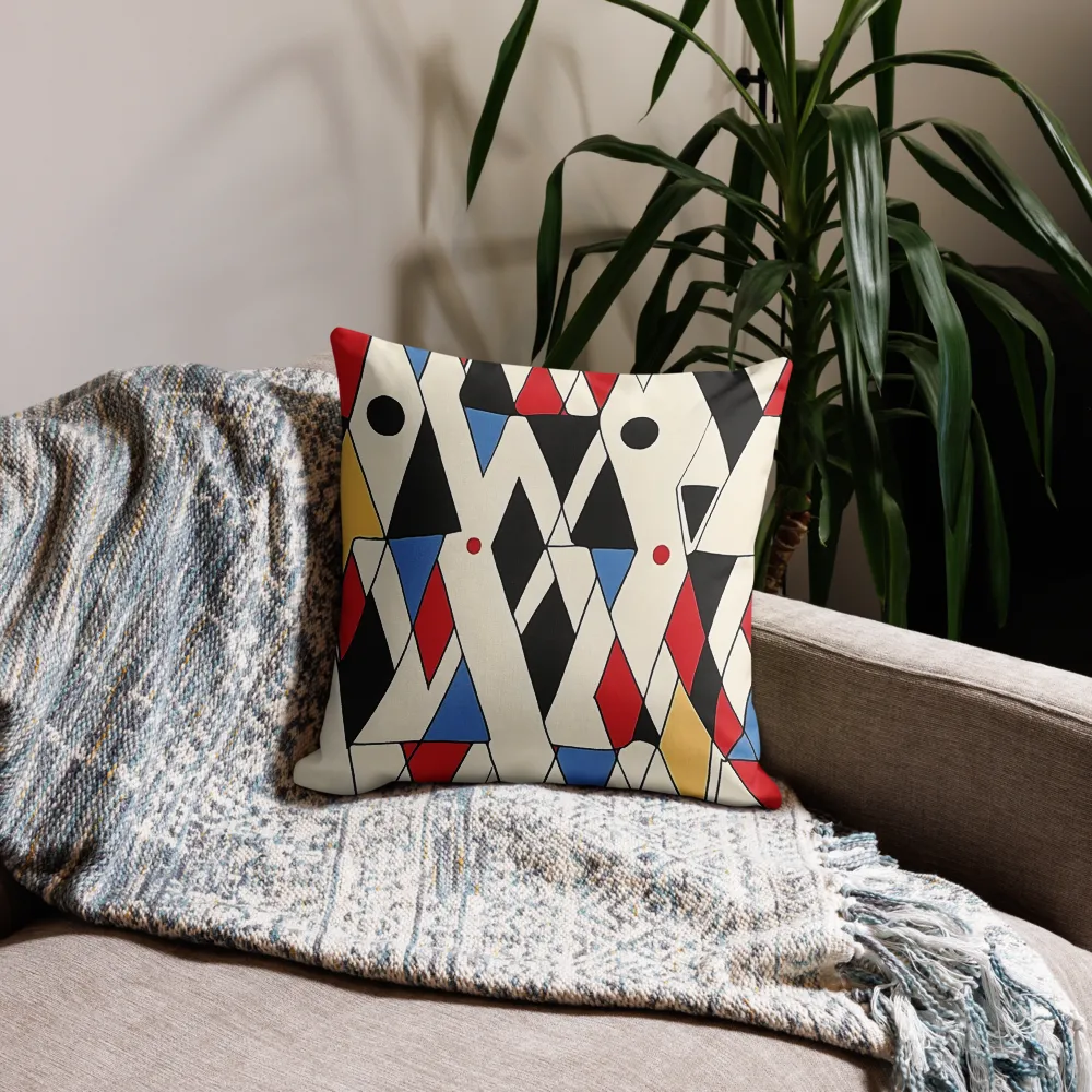 Dynamic Geometric Symphony | Pillow Case | 18″×18″