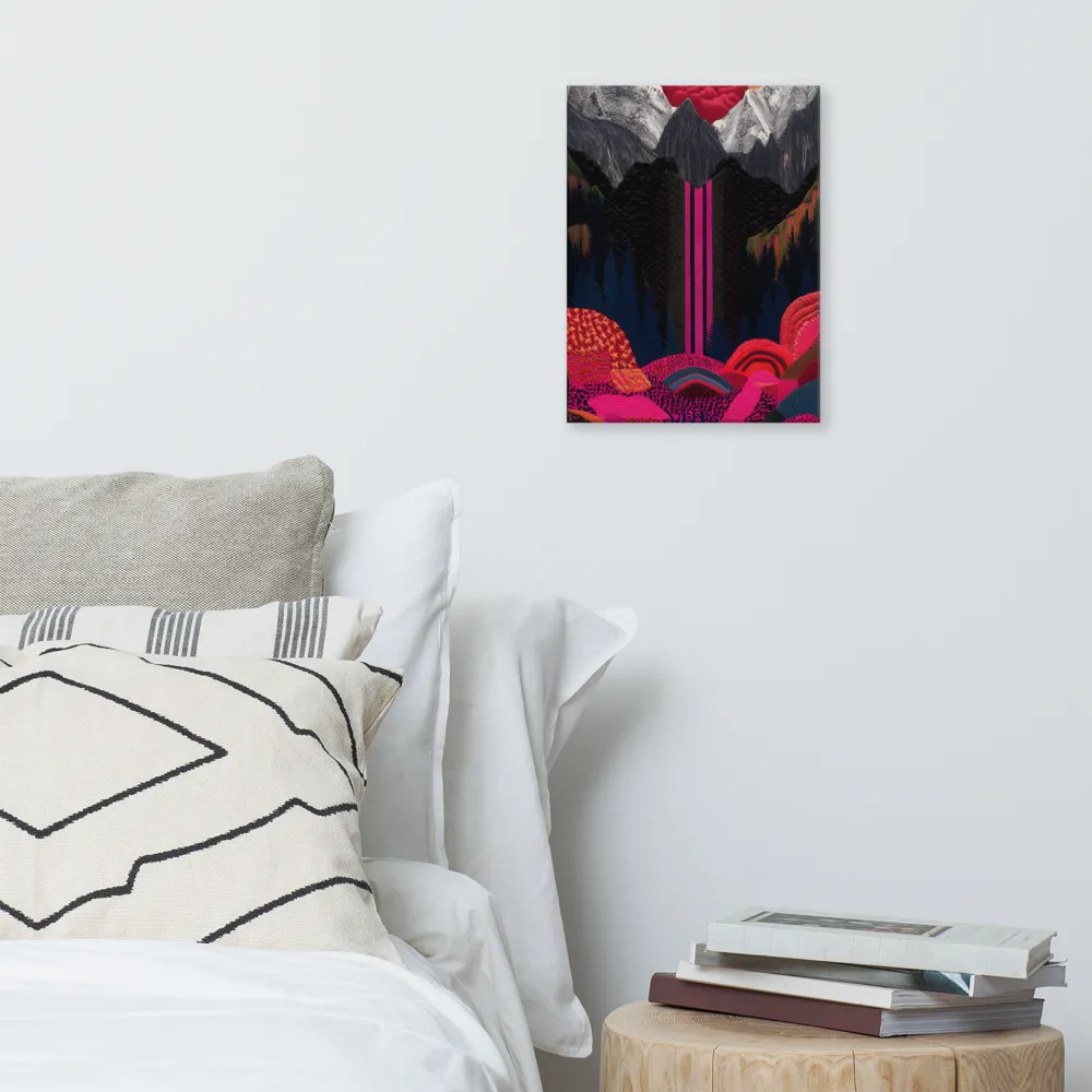 Ethereal Cascade: A Surreal Landscape | Canvas | 12″×16″