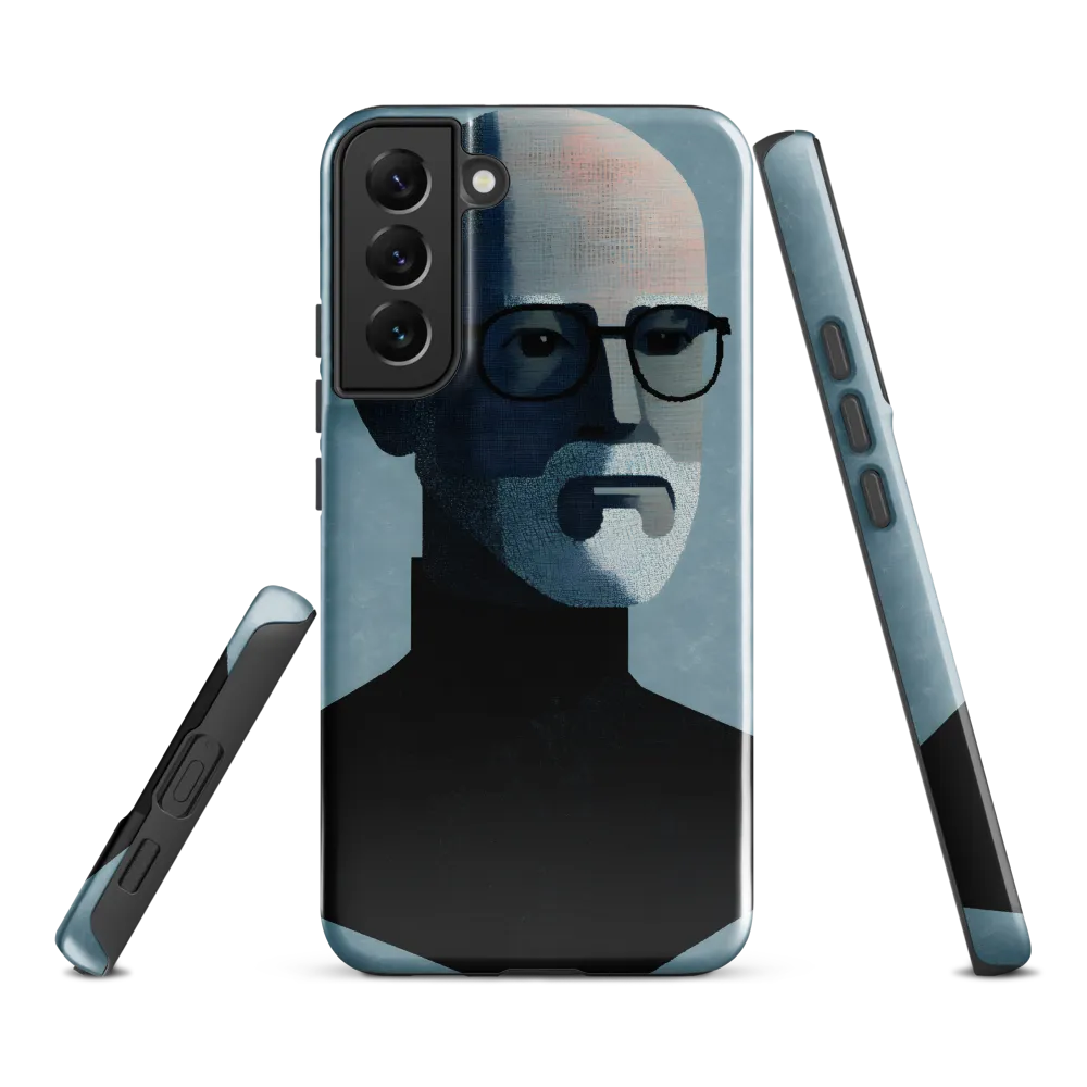 Minimalist Portrait of a Modern Man | Phone Case |  S22 Plus | Tough Case | Glossy