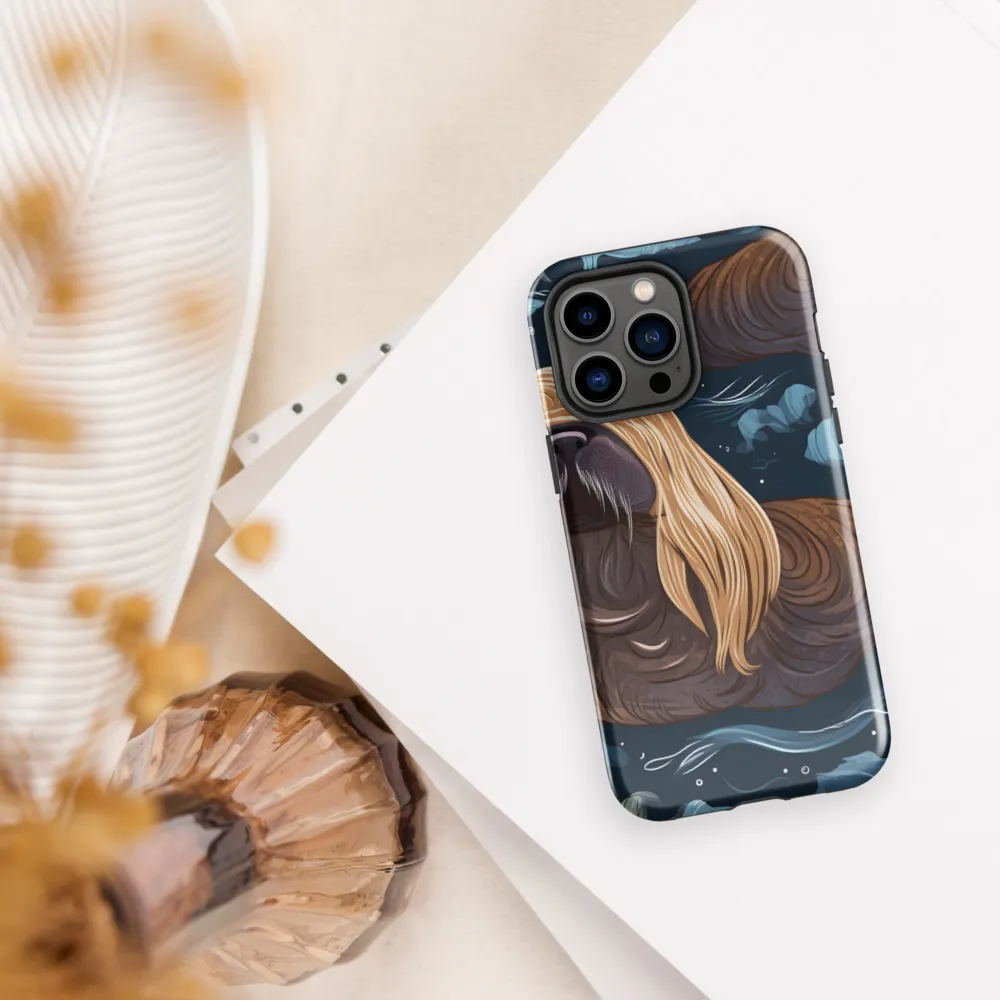 Whimsical Walruses in Deep Blue