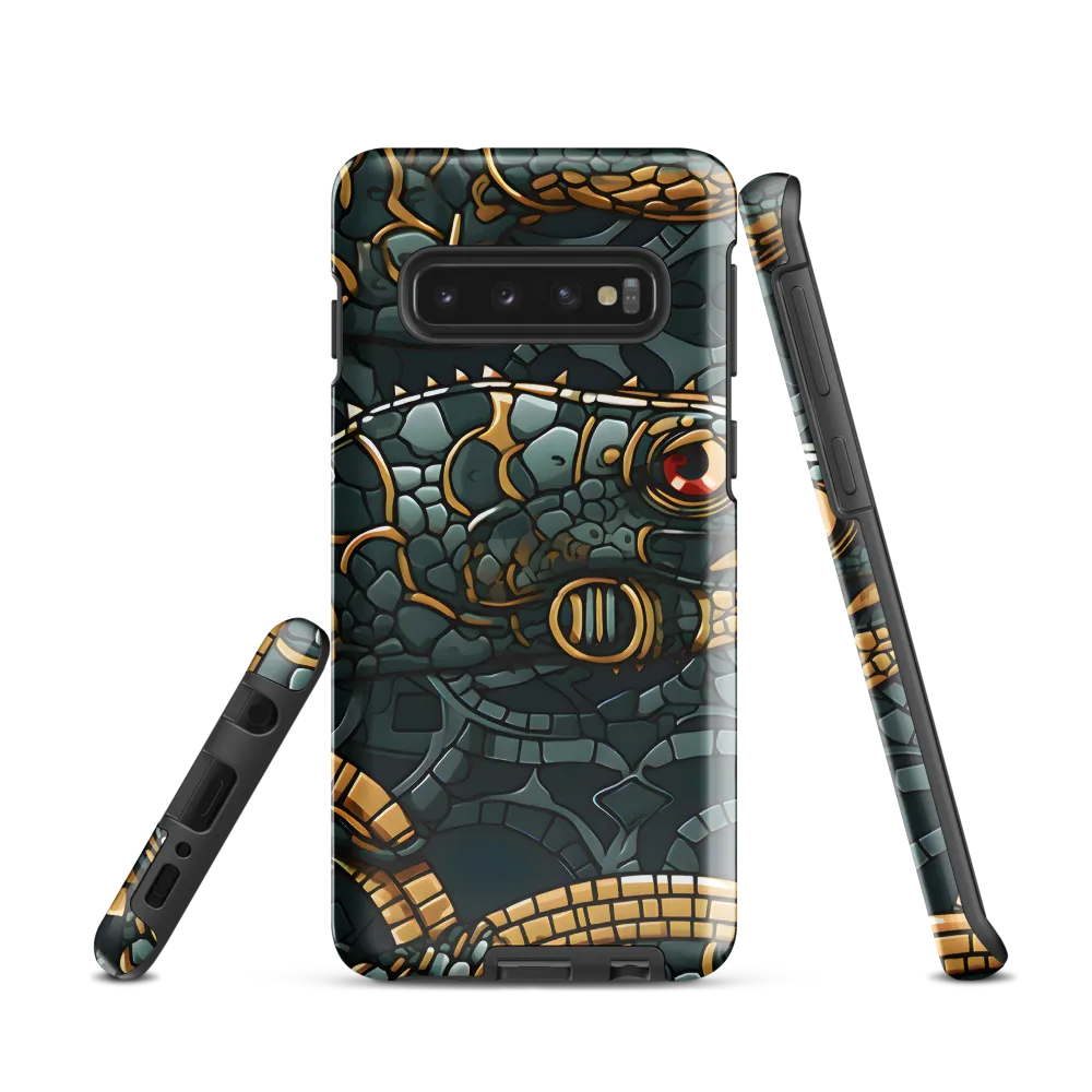 Reptilian Elegance: A Digital Art Nouveau Tapestry
