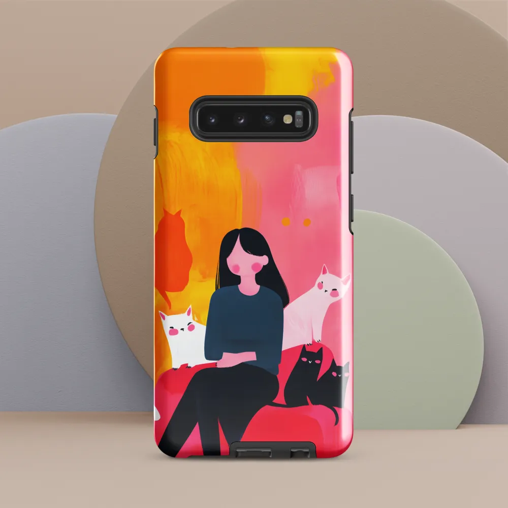 Whimsy in Feline Company | Phone Case |  S10 Plus | Tough Case | Glossy